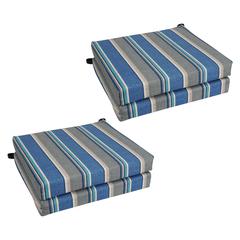 20-inch by 19-inch Patterned Outdoor Spun Polyester Chair Cushion