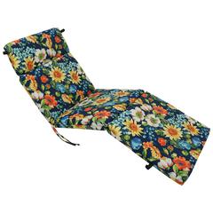 72-inch by 24-inch Patterned Polyester Outdoor Chaise Lounge Cushion