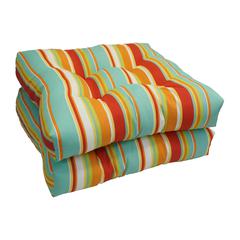 19-inch Squared Patterned Spun Polyester Tufted Dining Chair Cushions (Set of 2)  94005-2CH-JO16-15