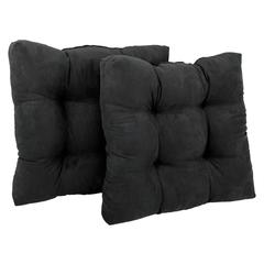 19-inch Squared Microsuede Tufted Dining Chair Cushion (Set of Two)