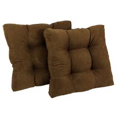 19-inch Squared Microsuede Tufted Dining Chair Cushion (Set of Two)