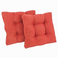 19-inch Squared Microsuede Tufted Dining Chair Cushion (Set of Two)