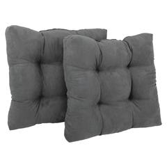 19-inch Squared Microsuede Tufted Dining Chair Cushion (Set of Two)