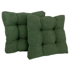 19-inch Squared Microsuede Tufted Dining Chair Cushion (Set of Two)