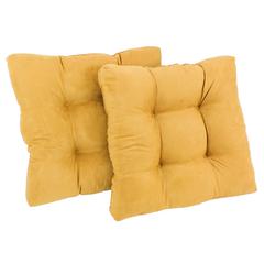 19-inch Squared Microsuede Tufted Dining Chair Cushion (Set of Two)