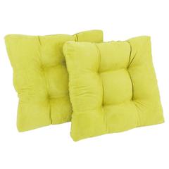 19-inch Squared Microsuede Tufted Dining Chair Cushion (Set of Two)