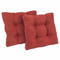19-inch Squared Microsuede Tufted Dining Chair Cushion (Set of Two)