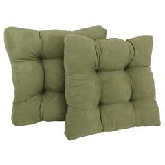 19-inch Squared Microsuede Tufted Dining Chair Cushion (Set of Two)