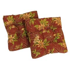 19-inch Squared Spun Polyester Tufted Dining Chair Cushion (Set of Two)