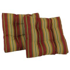 19-inch Squared Spun Polyester Tufted Dining Chair Cushion (Set of Two)