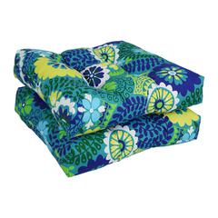 19-inch Squared Patterned Spun Polyester Tufted Dining Chair Cushions (Set of 2) 94005-2CH-REO-34