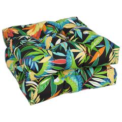 19-inch Squared Patterned Spun Polyester Tufted Dining Chair Cushions (Set of 2) 94005-2CH-REO-48