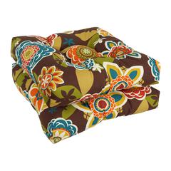 19-inch Squared Patterned Spun Polyester Tufted Dining Chair Cushions (Set of 2) 94005-2CH-REO-50