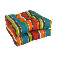19-inch Squared Patterned Spun Polyester Tufted Dining Chair Cushions (Set of 2) 94005-2CH-REO-51