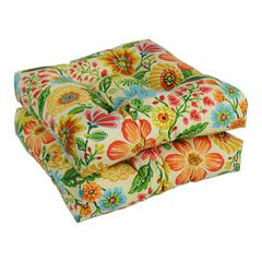 19-inch Squared Patterned Spun Polyester Tufted Dining Chair Cushions (Set of 2) 94005-2CH-REO-60