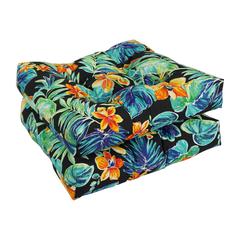 19-inch Squared Patterned Spun Polyester Tufted Dining Chair Cushions (Set of 2) 94005-2CH-REO-62