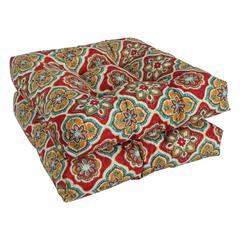 19-inch Squared Patterned Spun Polyester Tufted Dining Chair Cushions (Set of 2) 94005-2CH-REO-63