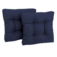 19-inch Squared Spun Polyester Tufted Dining Chair Cushion (Set of Two)