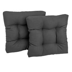 19-inch Squared Spun Polyester Tufted Dining Chair Cushion (Set of Two)