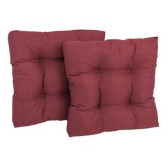 19-inch Squared Solid Spun Polyester Tufted Dining Chair Cushions (Set of 2) 94005-2CH-REO-SOL-17