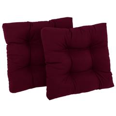 19-inch Squared Twill Tufted Dining Chair Cushions (Set of 2)  94005-2CH-TW-BG