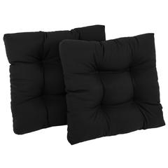 19-inch Squared Twill Tufted Dining Chair Cushions (Set of 2)  94005-2CH-TW-BK