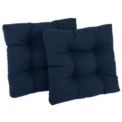 19-inch Squared Twill Tufted Dining Chair Cushions (Set of 2)  94005-2CH-TW-NV