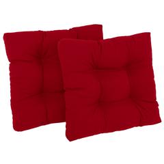 19-inch Squared Twill Tufted Dining Chair Cushions (Set of 2)  94005-2CH-TW-RD