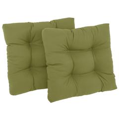 19-inch Squared Twill Tufted Dining Chair Cushions (Set of 2)  94005-2CH-TW-SG