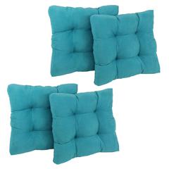 19-inch Squared Microsuede Tufted Dining Chair Cushion (Set of Four)
