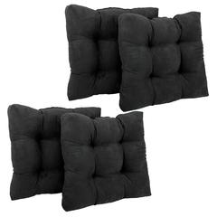19-inch Squared Microsuede Tufted Dining Chair Cushion (Set of Four)