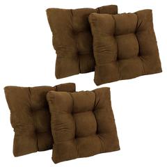 19-inch Squared Microsuede Tufted Dining Chair Cushion (Set of Four)