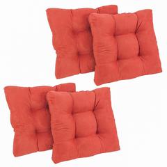 19-inch Squared Microsuede Tufted Dining Chair Cushion (Set of Four)