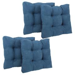 19-inch Squared Microsuede Tufted Dining Chair Cushion (Set of Four)