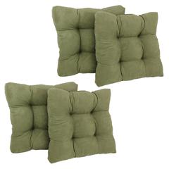 19-inch Squared Microsuede Tufted Dining Chair Cushion (Set of Four)