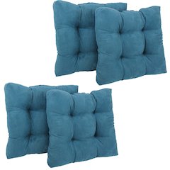 19-inch Squared Microsuede Tufted Dining Chair Cushions (Set of 4)