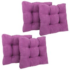 19-inch Squared Microsuede Tufted Dining Chair Cushions (Set of 4)