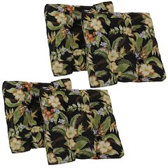 19-inch Squared Patterned Spun Polyester Tufted Dining Chair Cushions (Set of 4)