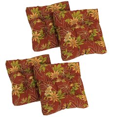 19-inch Squared Patterned Spun Polyester Tufted Dining Chair Cushions (Set of 4)