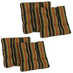 19-inch Squared Patterned Spun Polyester Tufted Dining Chair Cushions (Set of 4)