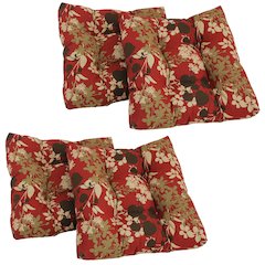 19-inch Squared Patterned Spun Polyester Tufted Dining Chair Cushions (Set of 4)