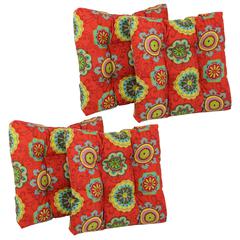 19-inch Squared Spun Polyester Tufted Dining Chair Cushion (Set of Four)