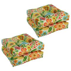 19-inch Squared Patterned Spun Polyester Tufted Dining Chair Cushions (Set of 4)  94005-4CH-REO-60