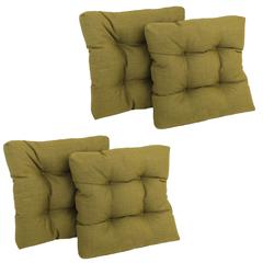 19-inch Squared Spun Polyester Tufted Dining Chair Cushion (Set of Four)