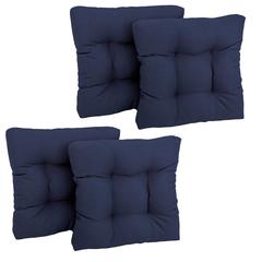 19-inch Squared Spun Polyester Tufted Dining Chair Cushion (Set of Four)