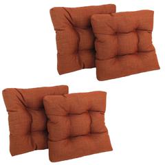 19-inch Squared Spun Polyester Tufted Dining Chair Cushion (Set of Four)