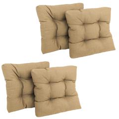19-inch Squared Spun Polyester Tufted Dining Chair Cushion (Set of Four)