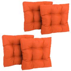 19-inch Squared Spun Polyester Tufted Dining Chair Cushion (Set of Four)