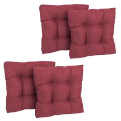 19-inch Squared Spun Polyester Tufted Dining Chair Cushion (Set of Four)