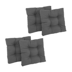 19-inch Squared Twill Tufted Dining Chair Cushions (Set of 4)  94005-4CH-TW-GY
